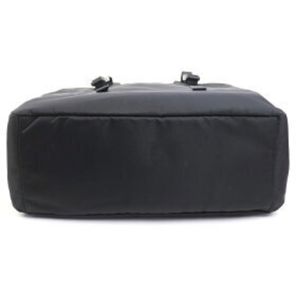 Prada Logo Bag Shopping Black Triangle Tote Tessuto Shoulder Black Nero - Picture 7 of 7